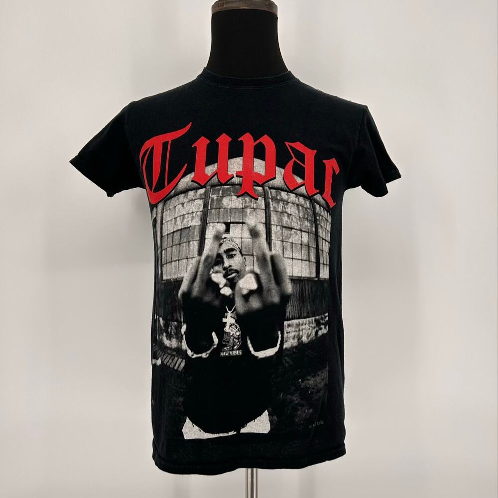 Tupac 2Pac Mike Miller Photo Graphic T-Shirt Mens Small Black Bravado Rap Tee